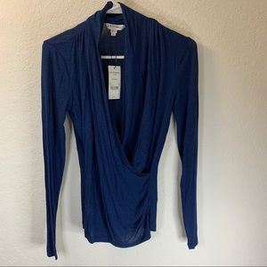 LK Bennett Bellis wrap top blue XS NWT